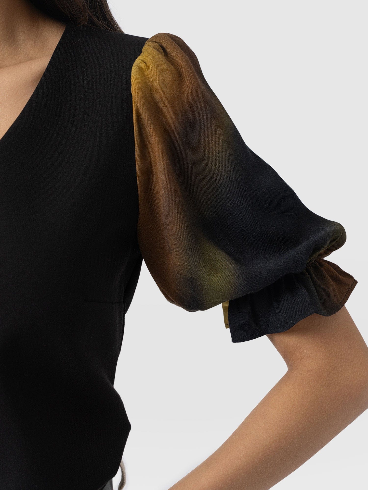 Tori Puff Sleeve Top - Yellow Gradient